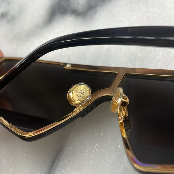 DIOR black gold future triangular shield sunglasses new authentic - Picture 4 of 9